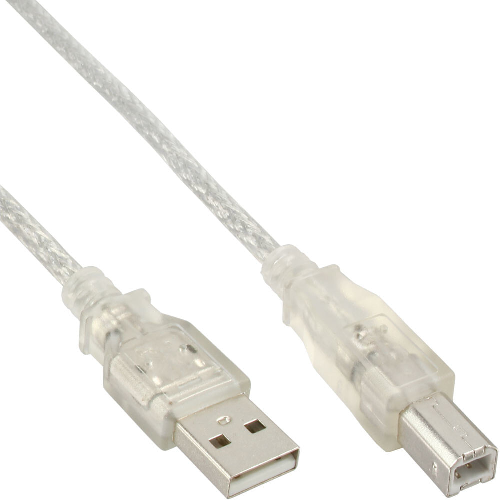 InLine 34503T USB кабель 0,3 m 2.0 USB A USB B Прозрачный
