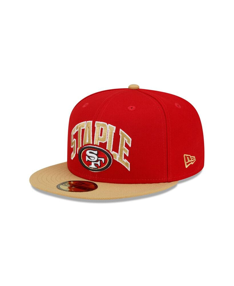 New Era men's X Staple Scarlet, Gold San Francisco 49ers Pigeon 59FIFTY Fitted Hat