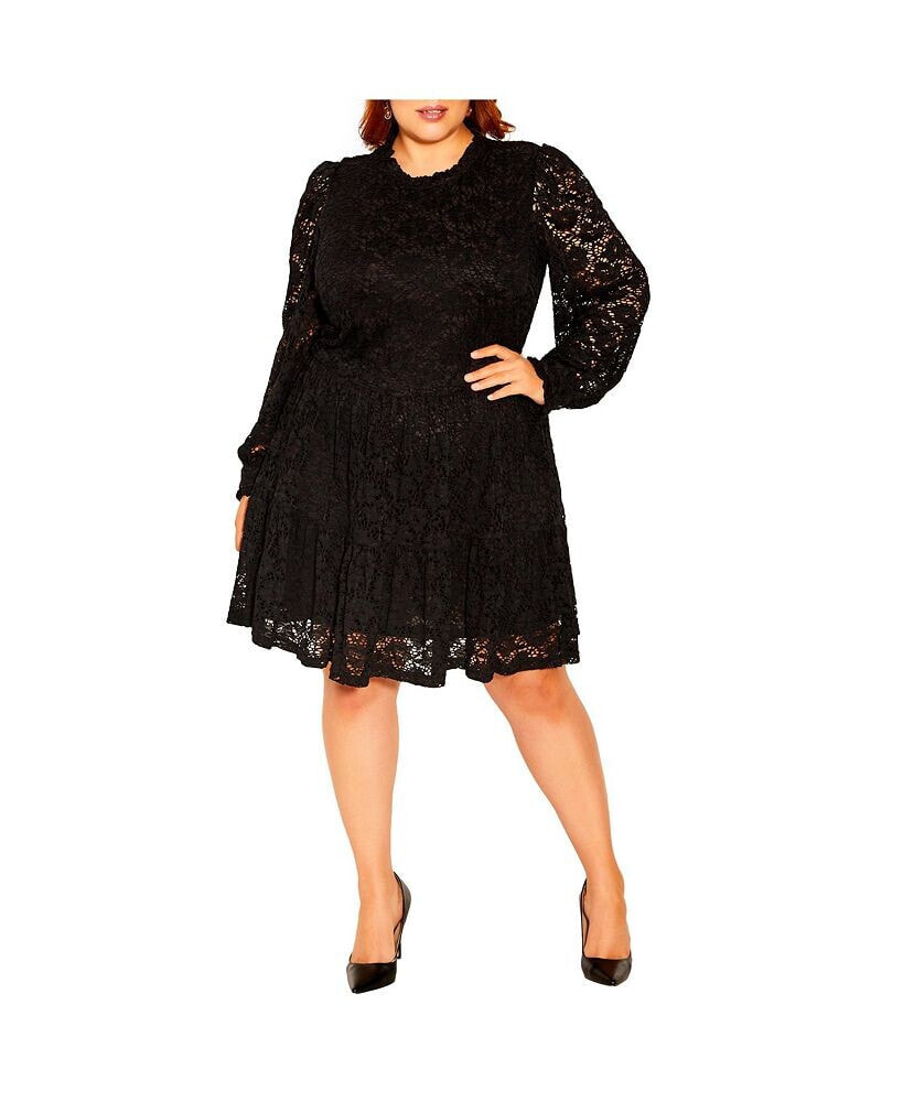 CITY CHIC plus Size Tiered Lace Dress