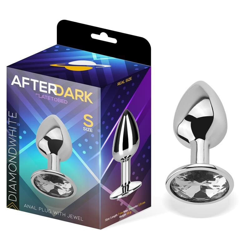 Плаг или анальная пробка AFTERDARK Butt Plug with Jewel Diamond White Size S Aluminium
