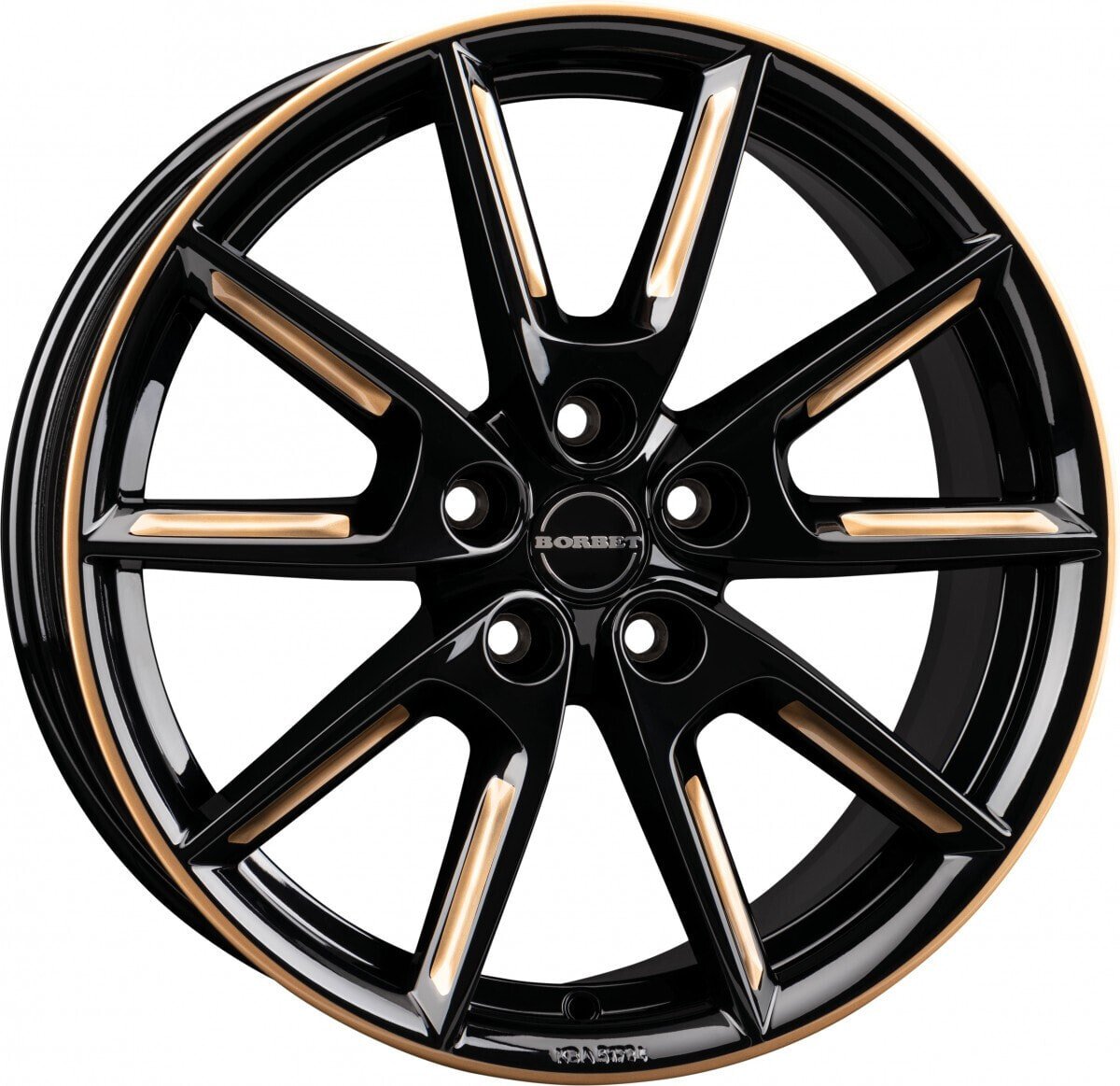 Колесный диск литой Borbet LX18 black glossy gold spoke rim 8x18 ET40 - LK5/112 ML66.6