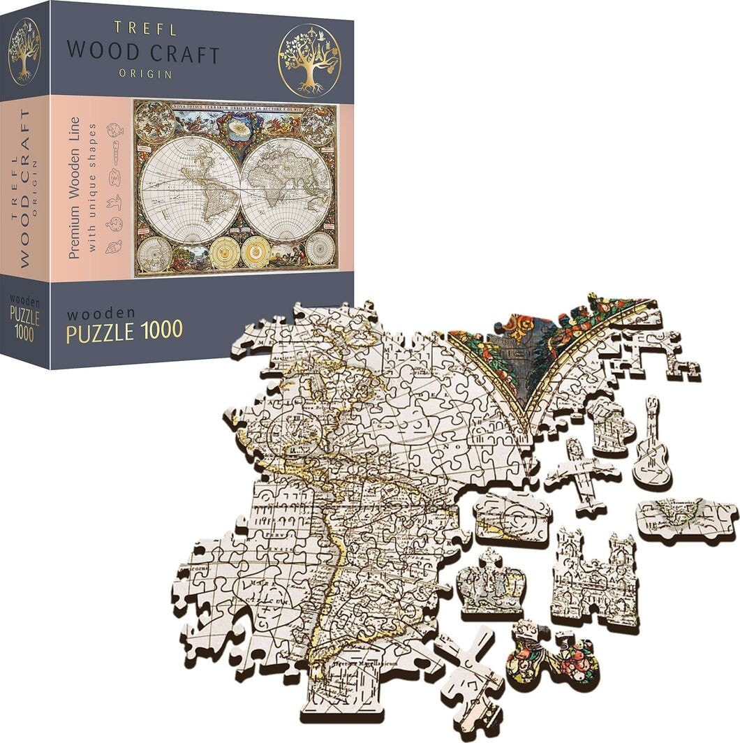 Trefl Puzzle drewniane 1000 Antyczna mapa świata TREFL