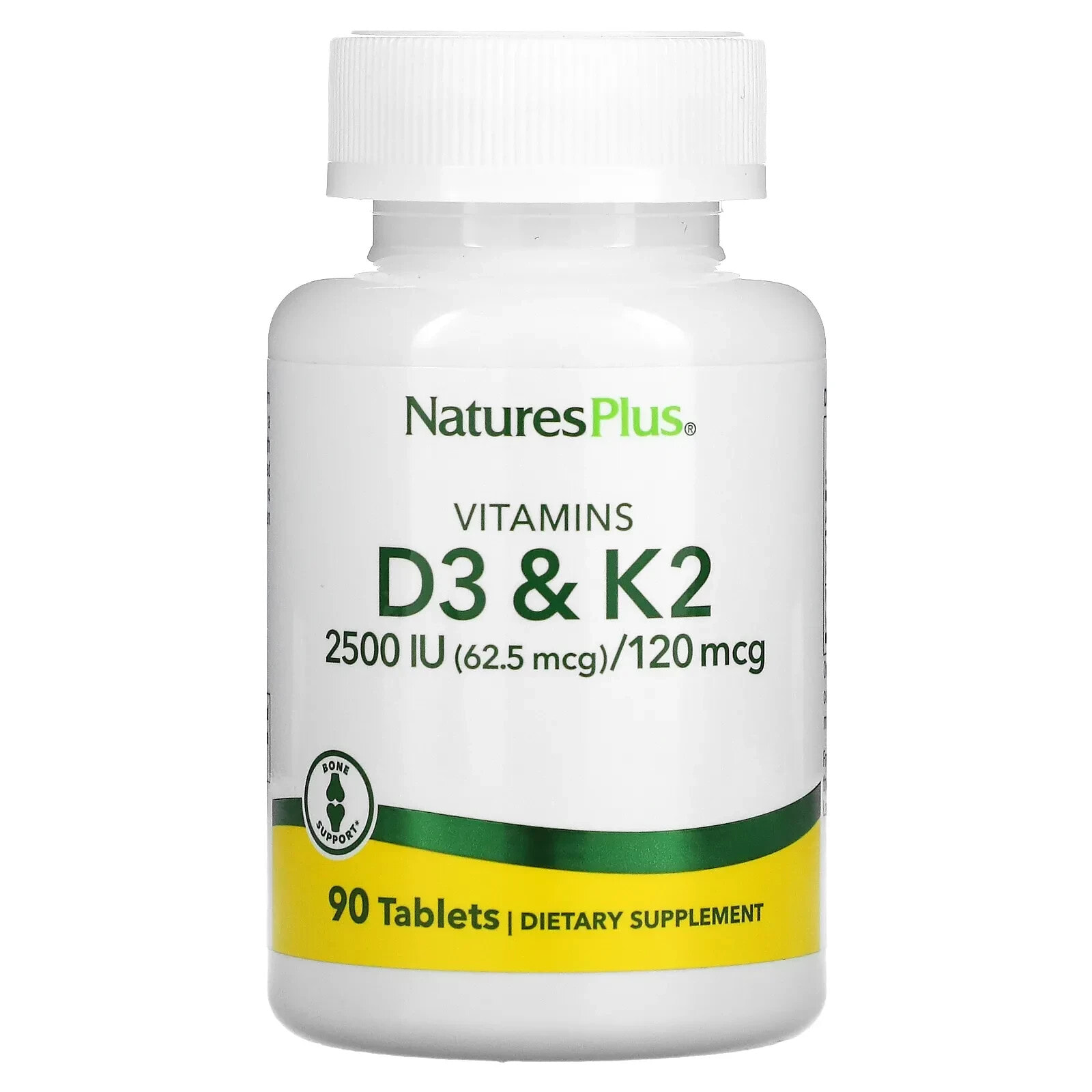 Натурес Плюс, Витамины D3 и K2, 90 таблеток