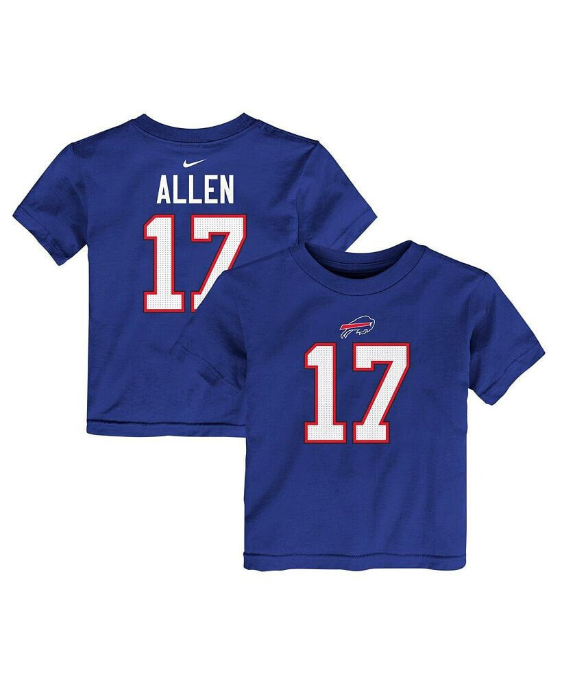 Nike toddler Boys and Girls Josh Allen Royal Buffalo Bills Player Name and Number T-Shirt