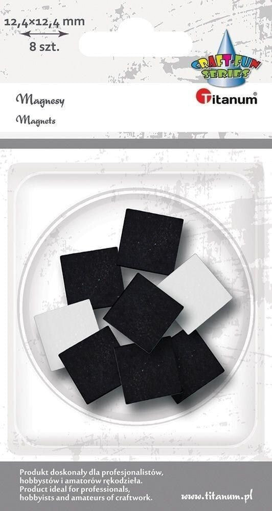 Titanum Magnesy samoprzylene kwadratowe 12,4x12,4mm 8szt