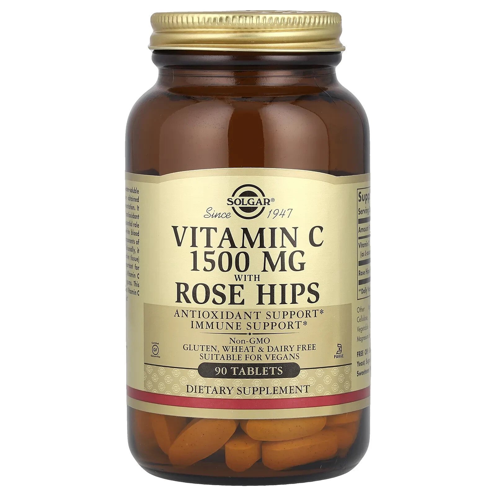 Vitamin C with Rose Hips, 1,500 mg, 90 Tablets