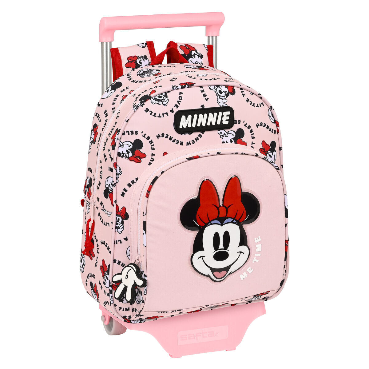 School Rucksack with Wheels Minnie Mouse Me time Pink (28 x 34 x 10 cm)