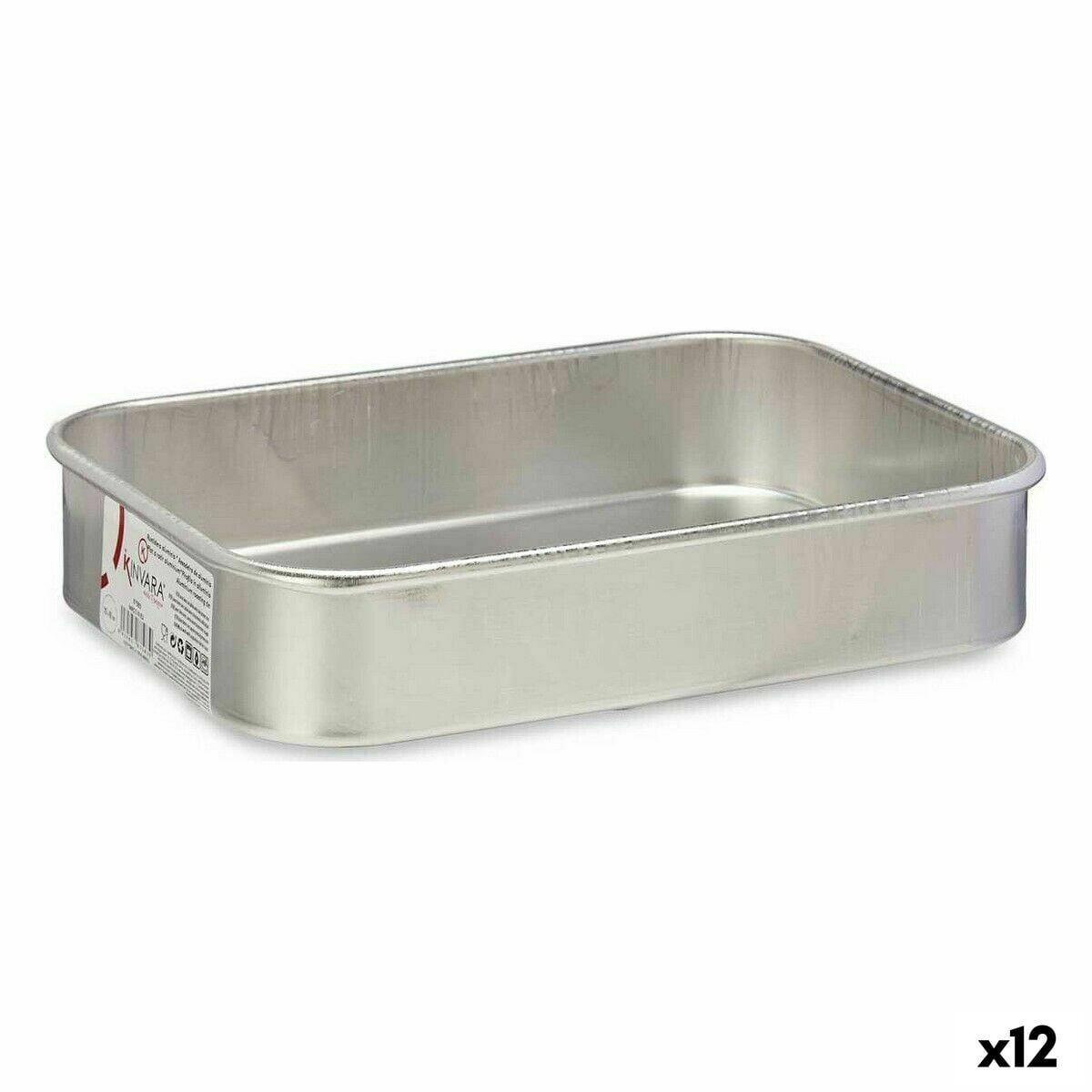 Roasting Tin Ø 18 cm Silver Aluminium (12 Units)