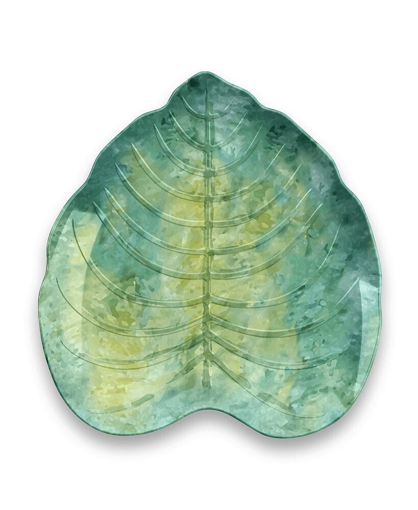 Melamine Tropical Leaf Green Appetizer Plate 7