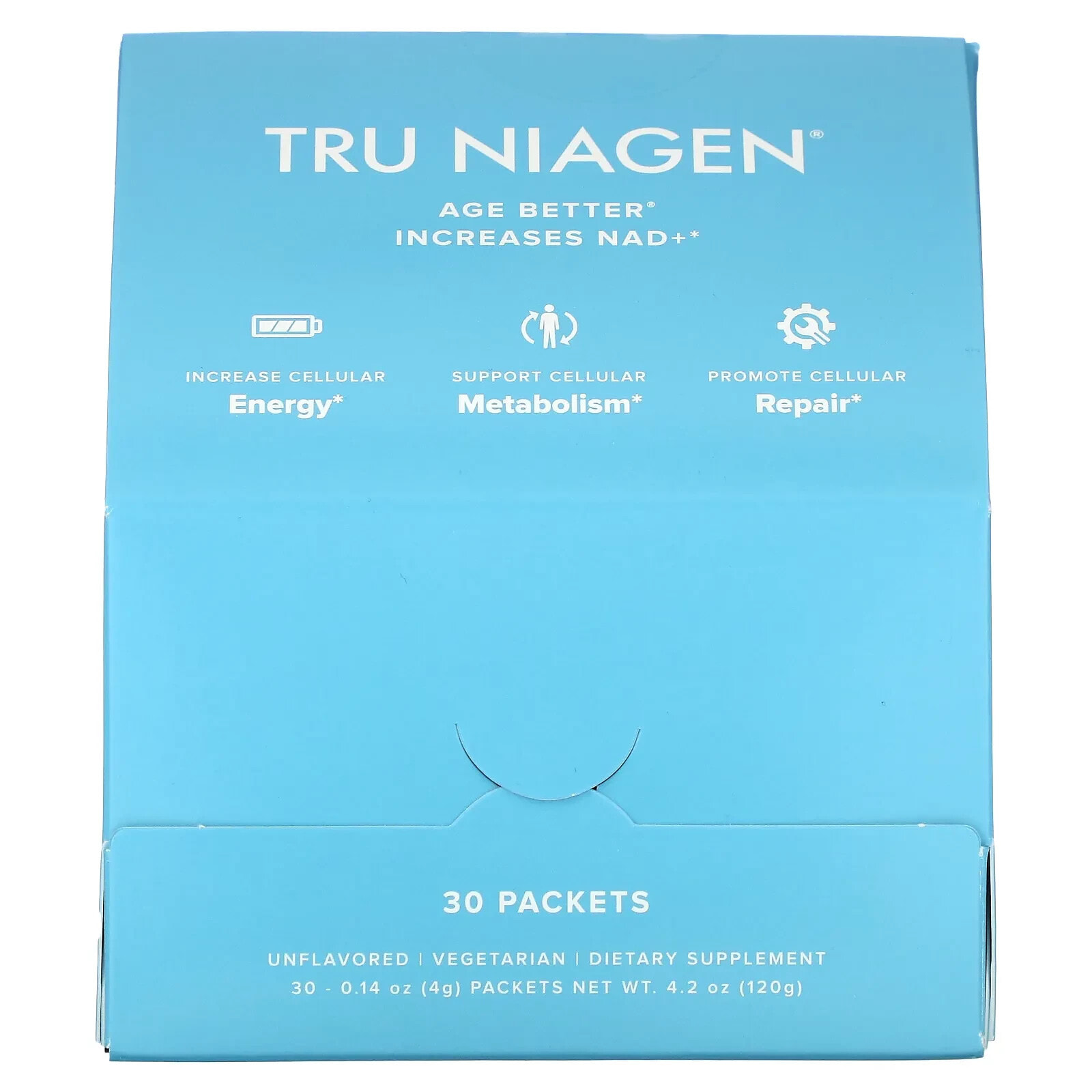 Tru Niagen, Age Better, увеличивает содержание НАД +, без добавок, 30 пакетиков по 4 г (0,14 унции)