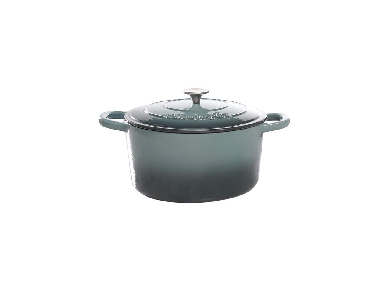 Crock Pot 69143.02 Artisan 7 Quart Enameled Cast Iron Round Dutch Oven, Slate Gr