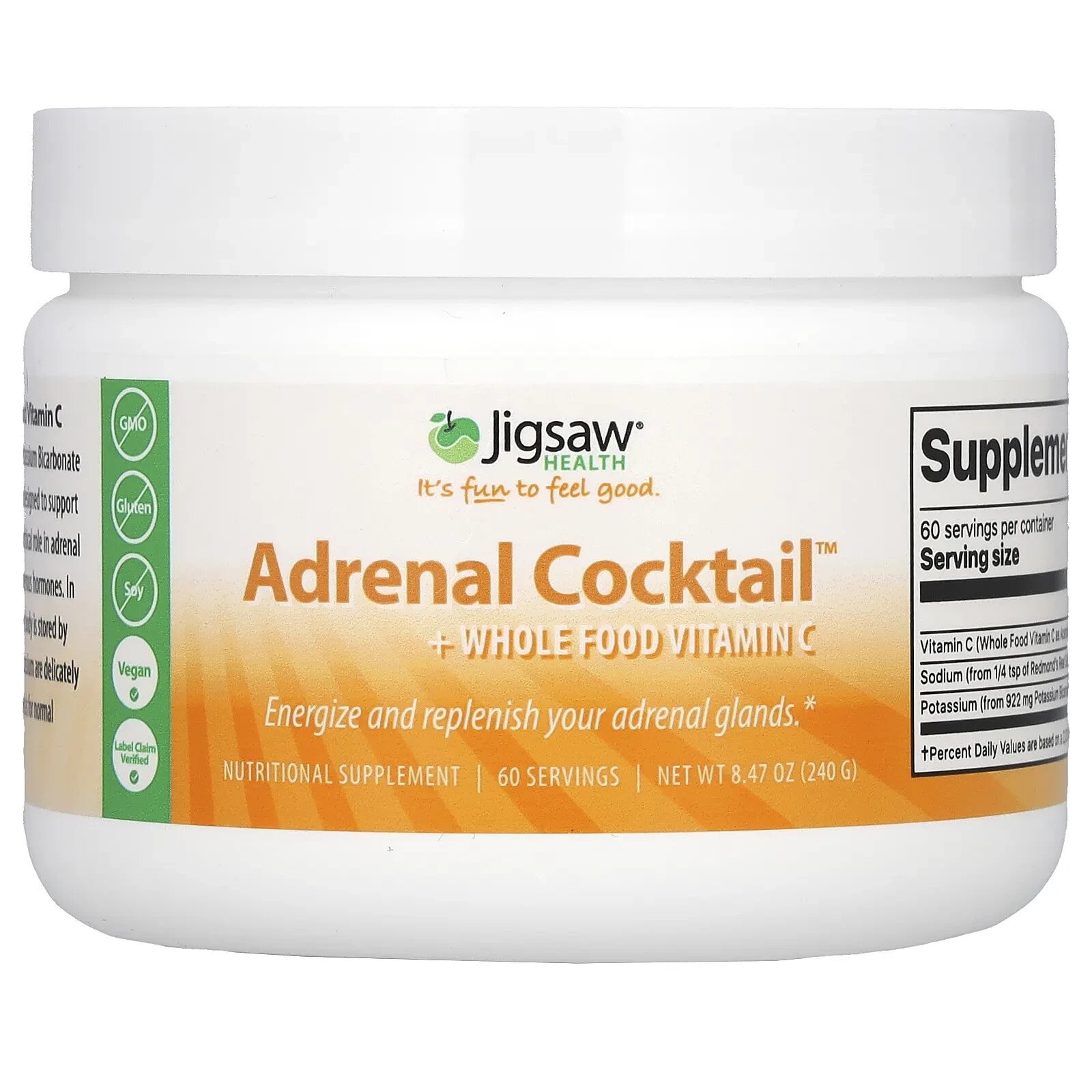 Adrenal Cocktail + Wholefood Vitamin C, 8.47 oz (240 g)