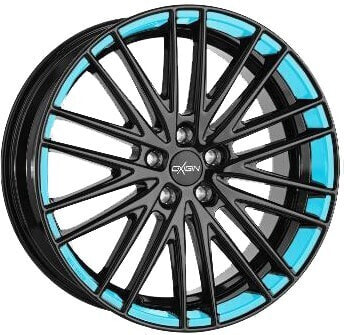 Колесный диск литой Oxigin 19 Oxspoke black foil neon blue 8.5x18 ET42 - LK5/114.3 ML72.6