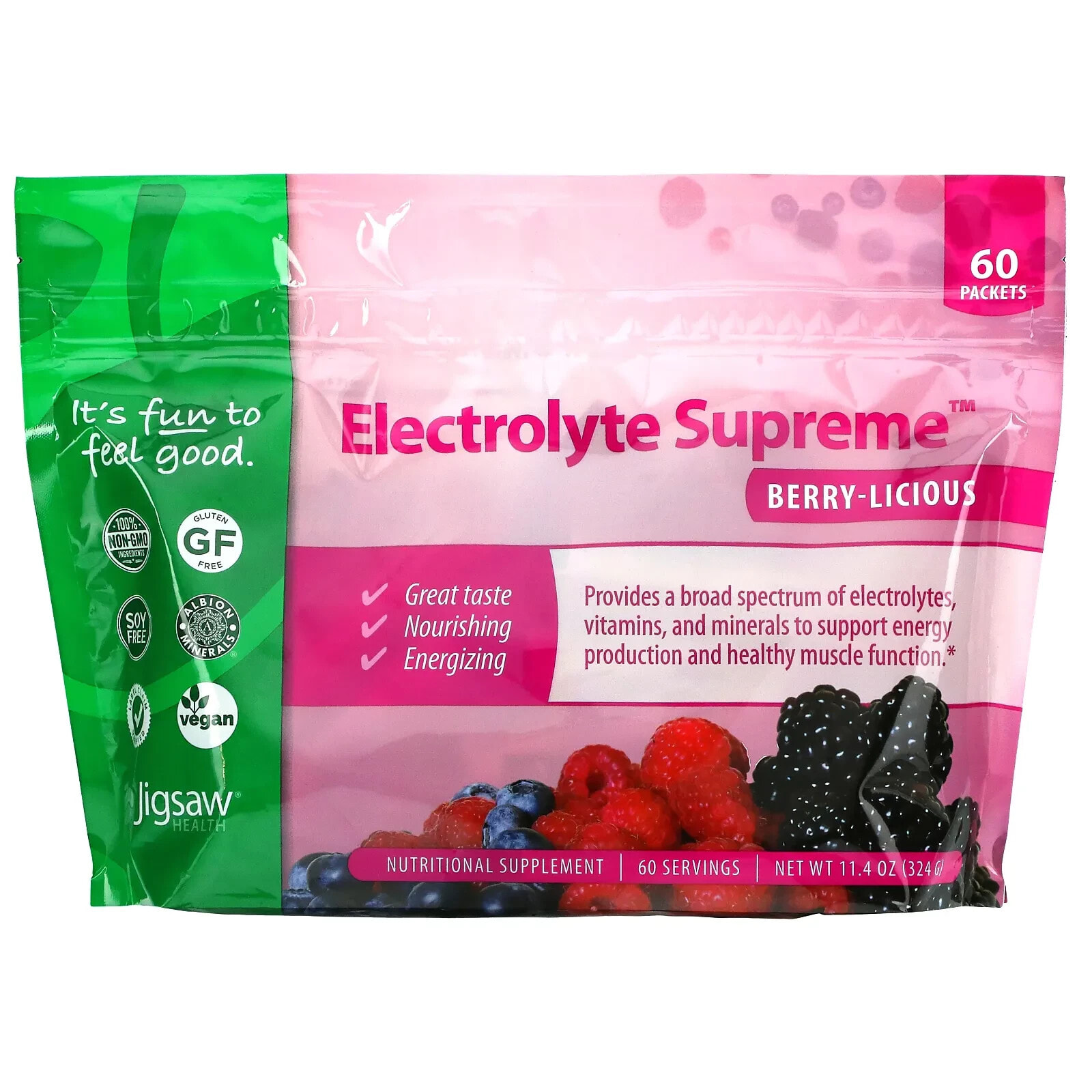 Electrolyte Supreme, Fruit Punch, 60 Packets, 11.4 oz (324 g)