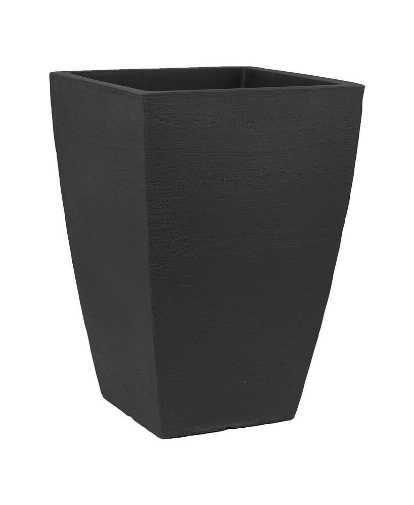 Tusco Products mSQT19BK Modern Planter Tall Square Black 12in x 19in