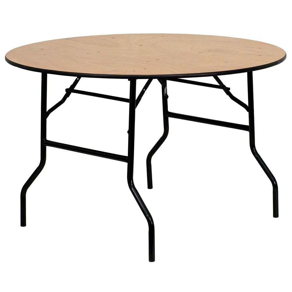 Flash Furniture 48'' Round Wood Folding Banquet Table With Clear Coated Finished Top