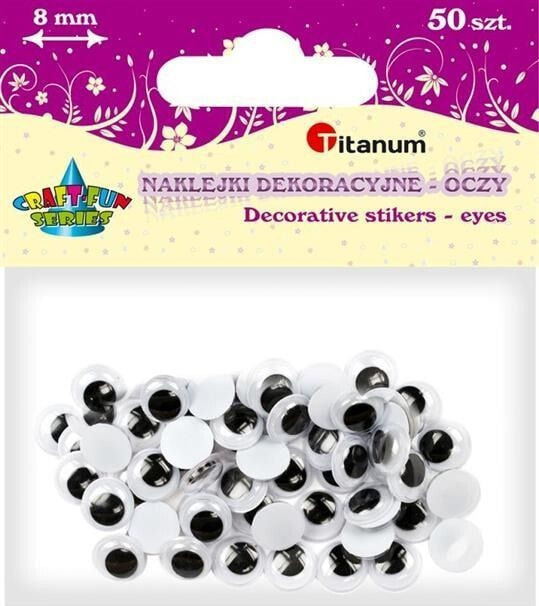 Titanum Oczy ruchome 8mm samoprzylepne 50szt, CRAFT-FUN