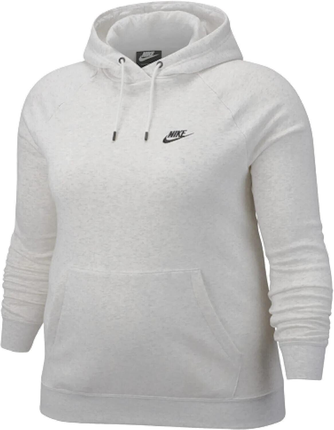 Nike Sportswear 289189 Womens Essential Pullover Fleece Plus Size Hoodie size 1X birch heather black 18237861