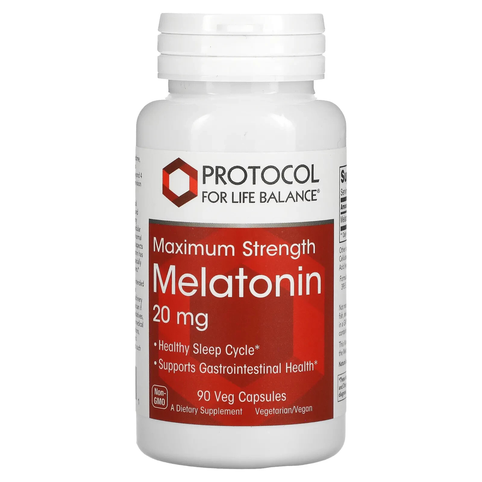 Melatonin, Maximum Strength, 20 mg, 90 Veg Capsules