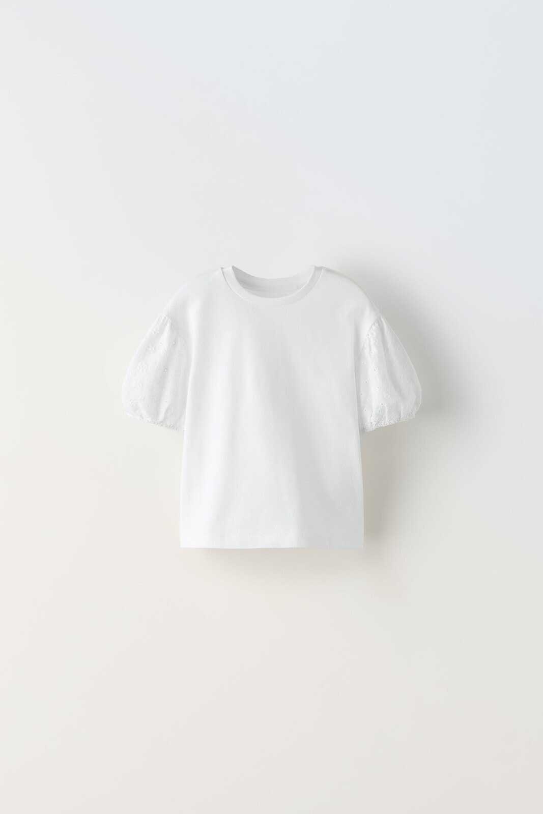 Embroidered puff sleeve t-shirt