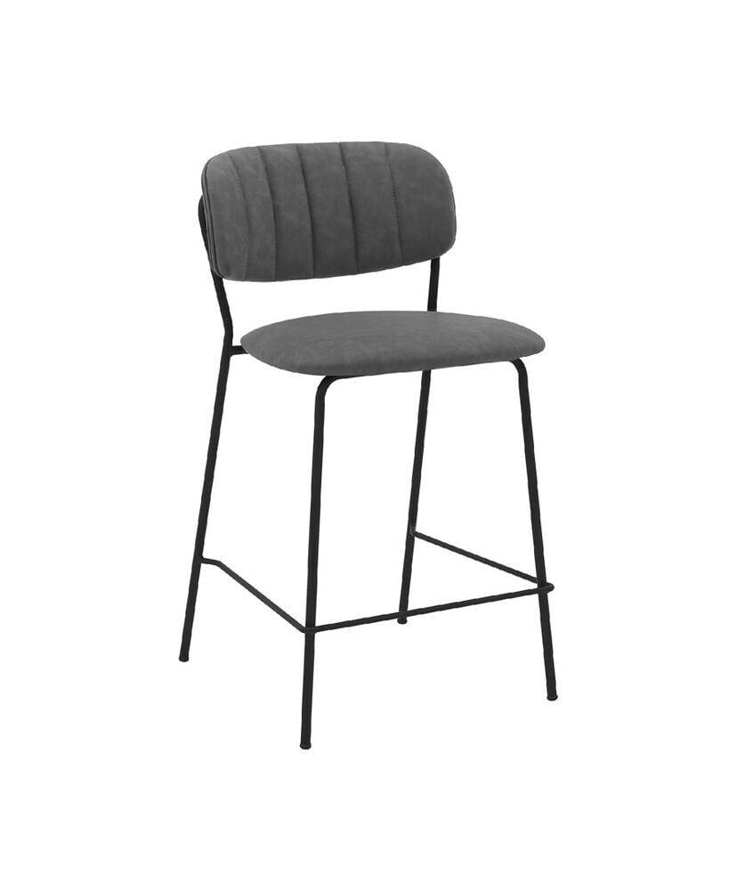Armen Living carlo Faux Leather and Metal Counter Height Bar Stool