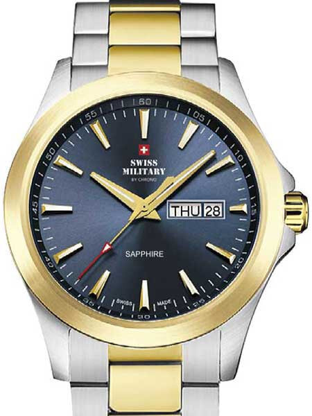 Мужские наручные часы с серебряным браслетом Swiss Military by Chrono SMP36040.28 sapphire mens 42mm 5ATM