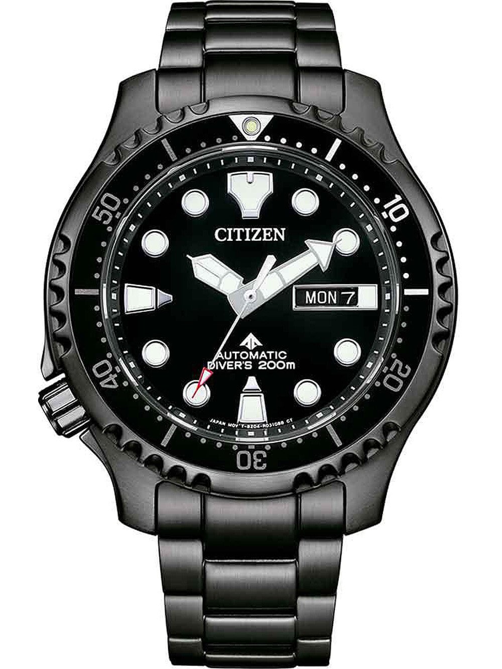 Мужские наручные часы с черным браслетом Citizen NY0145-86E Promaster automatic 44mm 20ATM