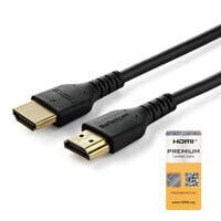 StarTech.com 3ft (1m) Premium Certified HDMI 2.0 Cable with Ethernet - Durable High Speed UHD 4K 60Hz HDR - Rugged M/M HDMI Cord with Aramid Fiber - TPE - Ultra HD Monitors - TVs & Displays - 1 m - HDMI Type A (Standard) - HDMI Type A (Standard) - Audio R