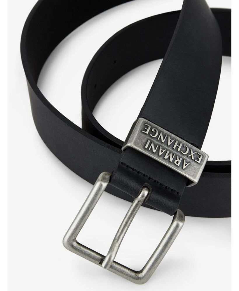 A|X Armani Exchange aX Bold Buckle Logo Leather Belt
