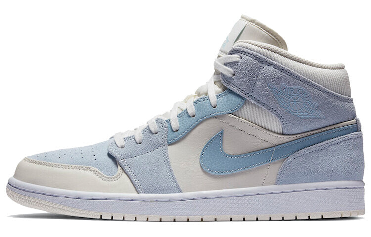 Jordan Air Jordan 1 Mid 中帮 复古篮球鞋 男女同款 灰蓝 / Кроссовки Nike Air Jordan 1 Mid Mixed Textures Blue (Голубой)