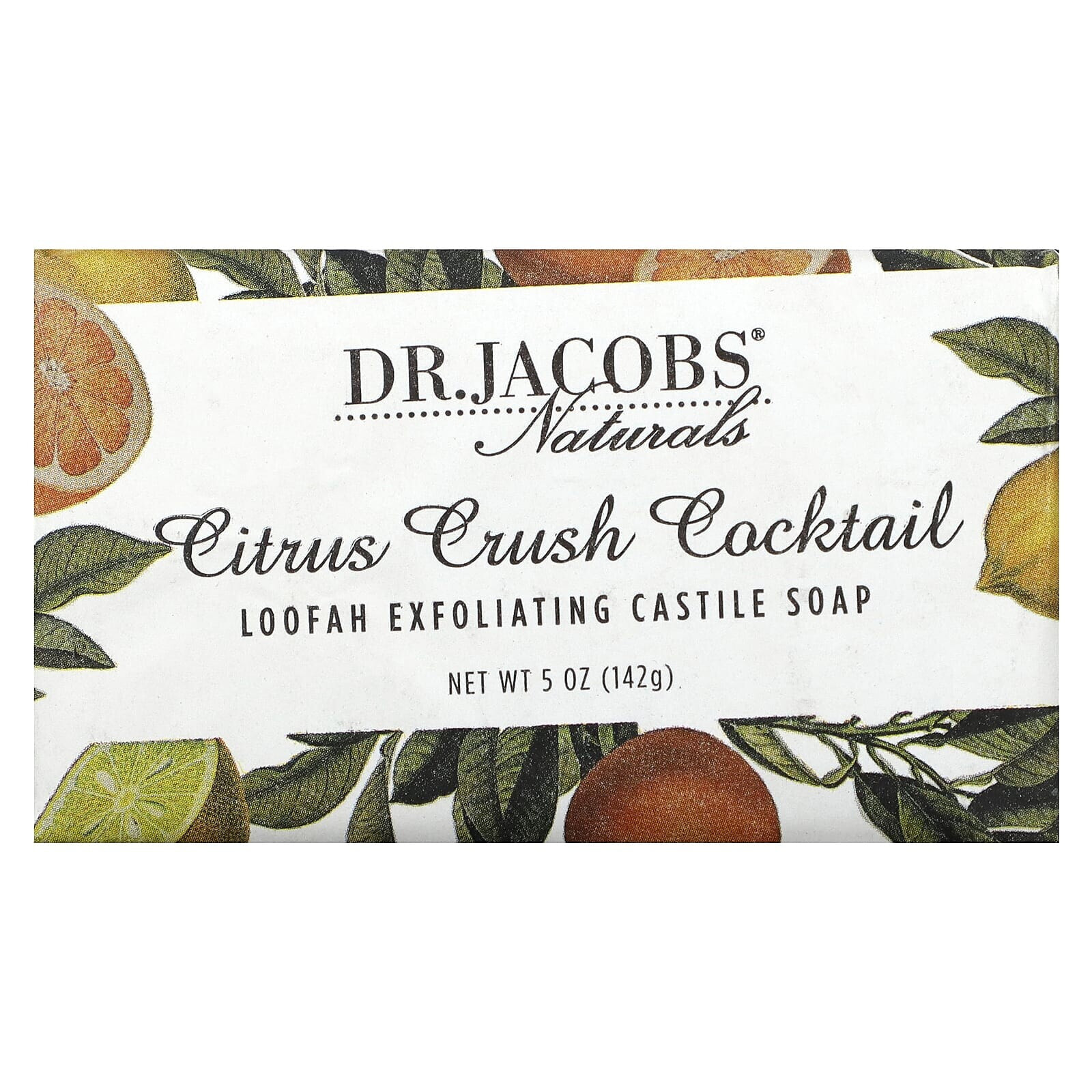 Loofah Exfoliating Castile Bar Soap, Citrus Crush Cocktail, 5 oz (142 g)
