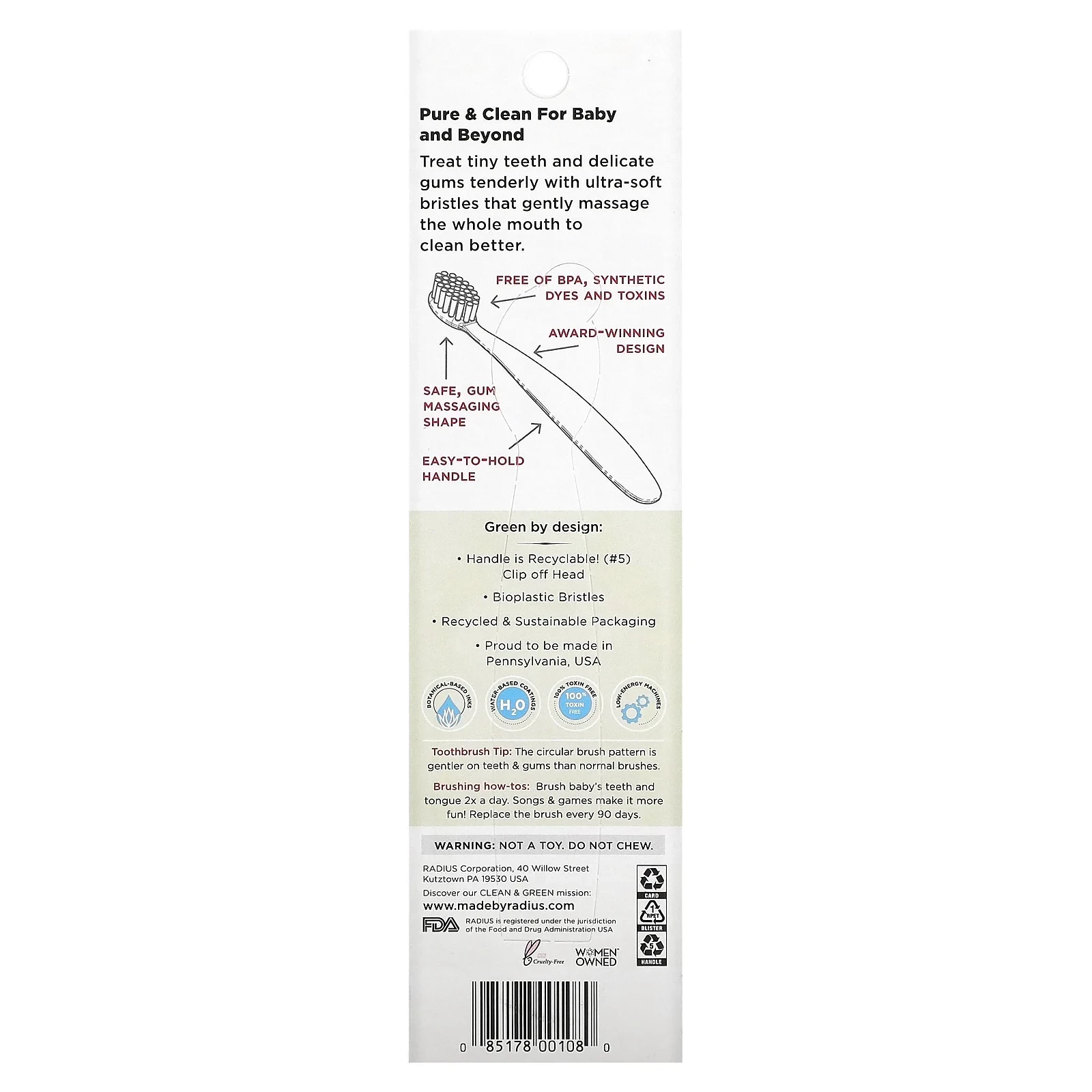 Pure Brush, 6 Months+, Ultra Sensitive, 1 Toothbrush