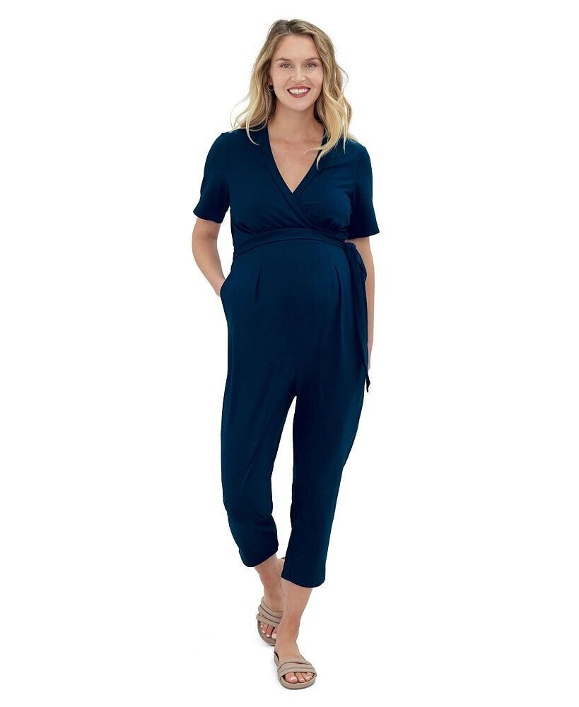 Ingrid + Isabel women's Maternity Everywear Short Sleeve Jumpsuit