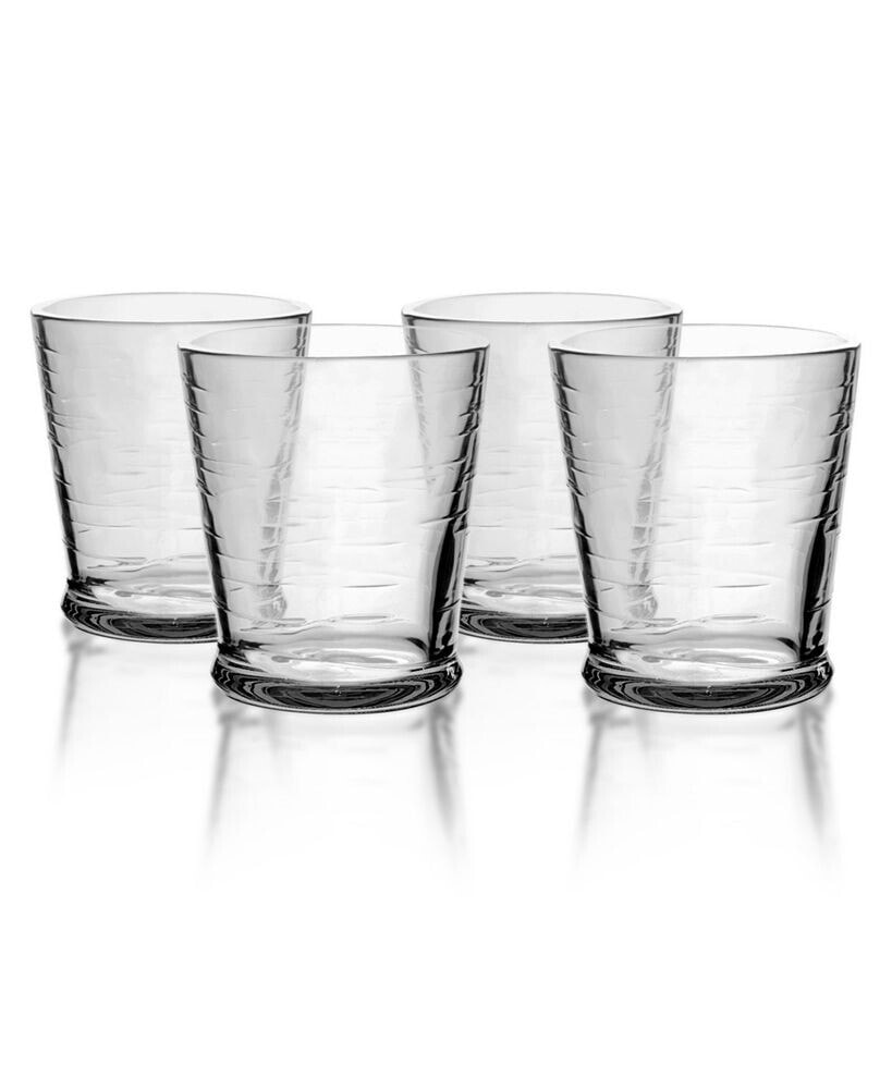 TarHong cordoba Double Old Fashion Glass, Clear, 16 oz., Premium Plastic, Set of 6