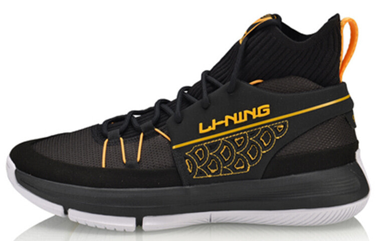 LiNing李宁 937 减震防滑 高帮 复古篮球鞋 男款 黑色 / Кроссовки LiNing 937 Vintage Basketball Shoes ()