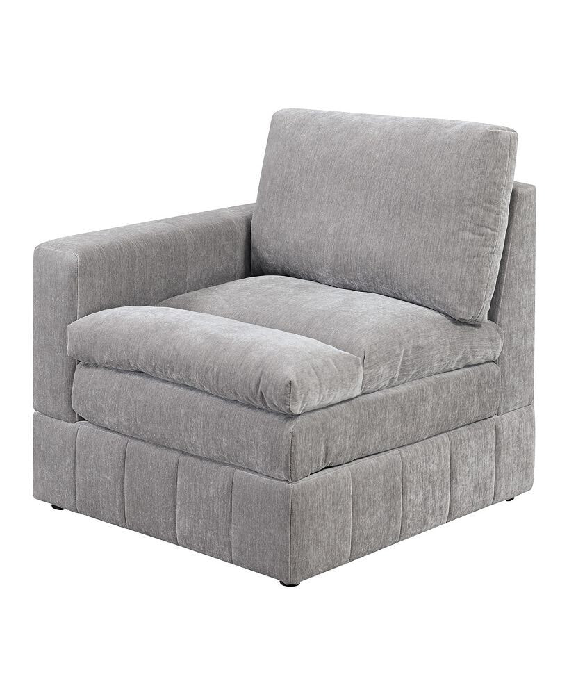 Simplie Fun 1pc LAF/RAF One Arm Chair Modular Chair Sectional Sofa Living Room Furniture Granite Morgan F