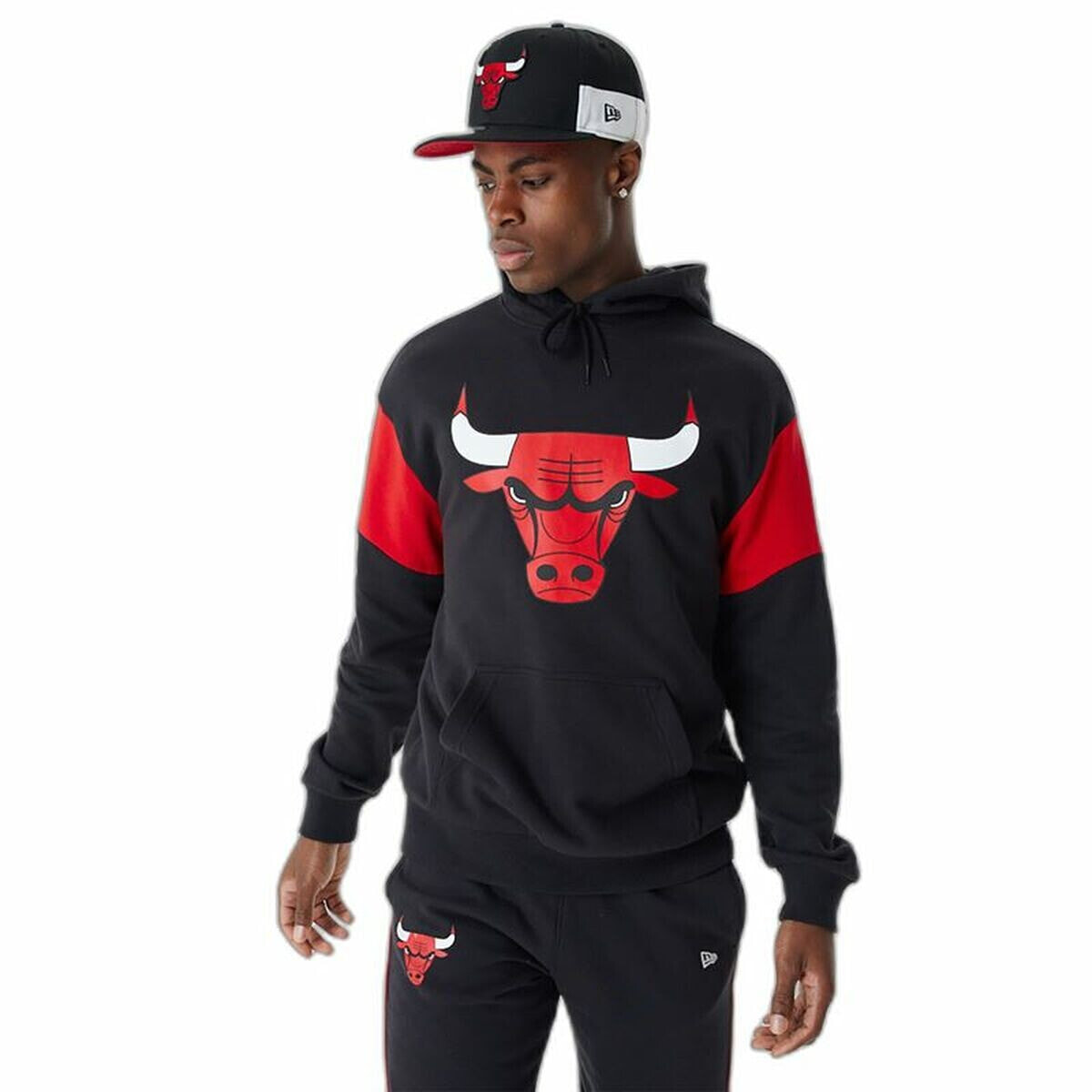 Unisex Hoodie New Era NBA Colour Insert Chicago Bulls Black