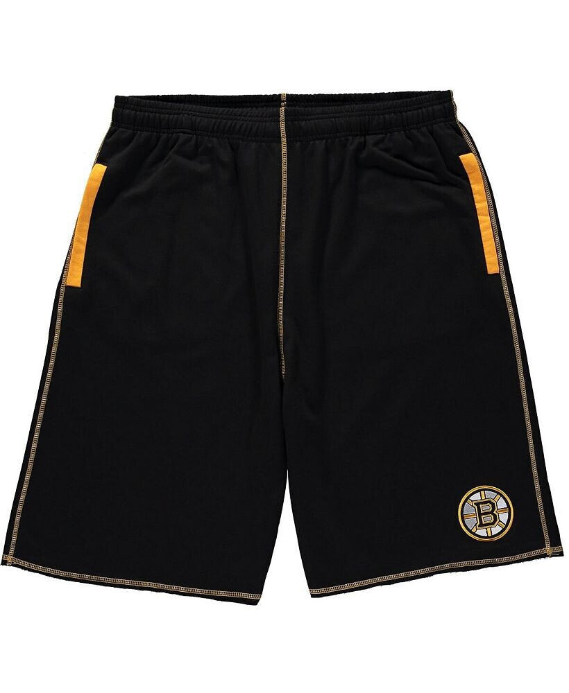 Men's Black Boston Bruins Big and Tall French Terry Shorts