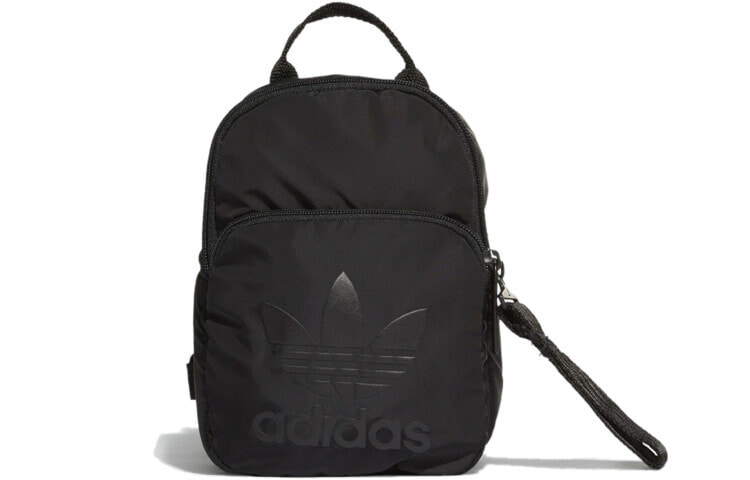 Adidas originals 阿迪达斯 三叶草 经典大logo运动休闲书包背包双肩包 迷你 纯黑色 / Рюкзак Adidas Originals Logo DV0212