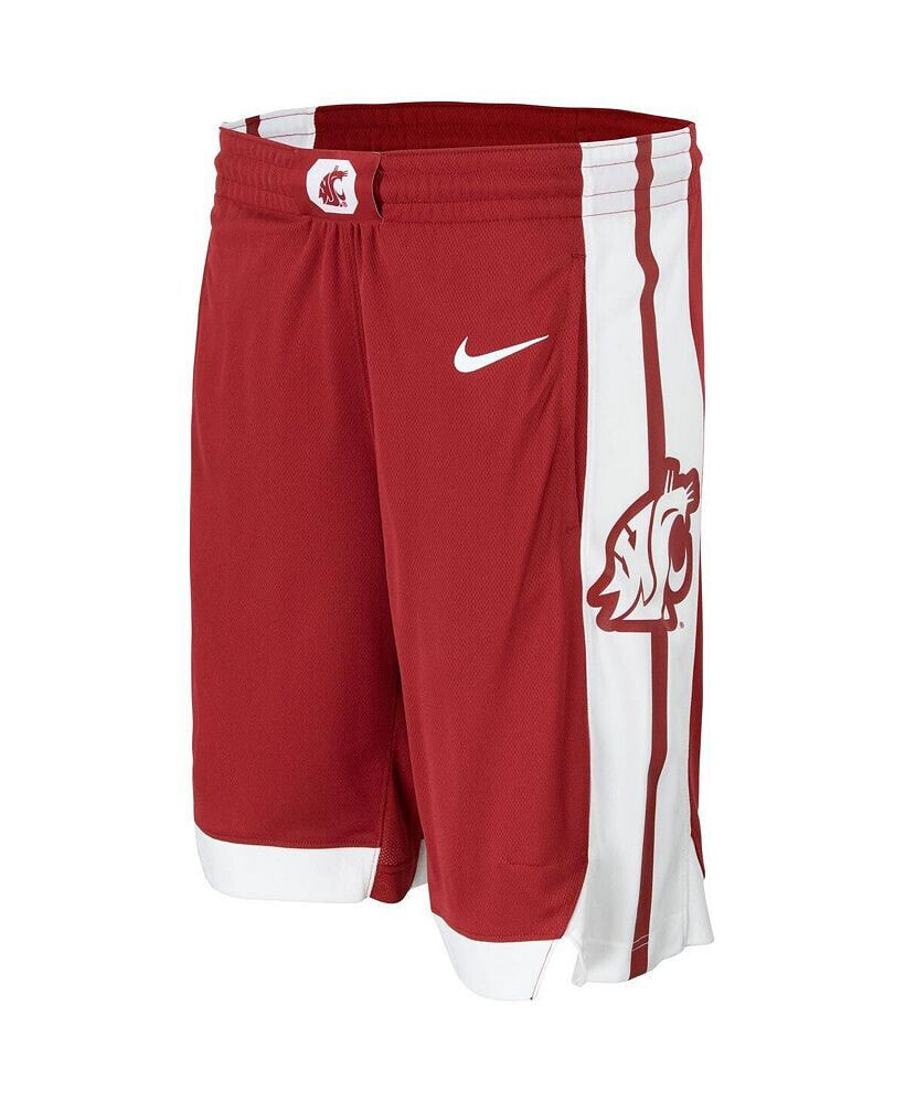 Nike men's Crimson Washington State Cougars Team Logo Replica Basketball Shorts