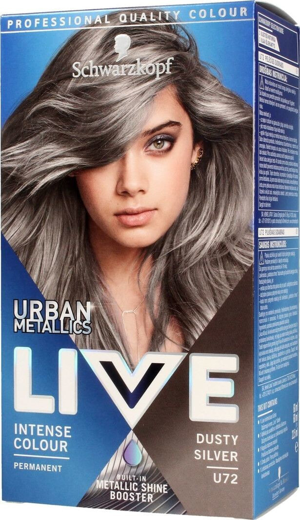 Schwarzkopf Live Urban Metallics Hair Color Dusty Silver Перманентный аммиачный краситель, оттенок металлический серебристый