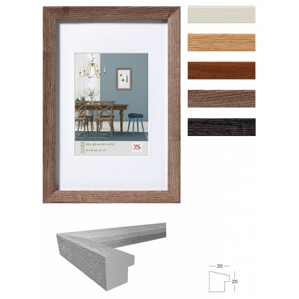 Walther EF440D - MDF - Grey - Single picture frame - Wall - 28 x 28 cm - Rectangular