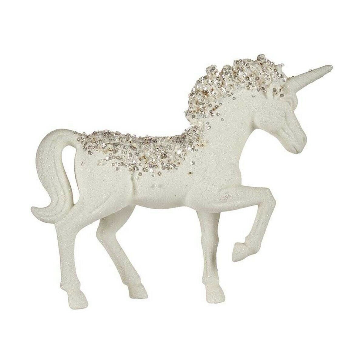 Decorative Figure Unicorn 9,5 x 31 x 40 cm White Plastic