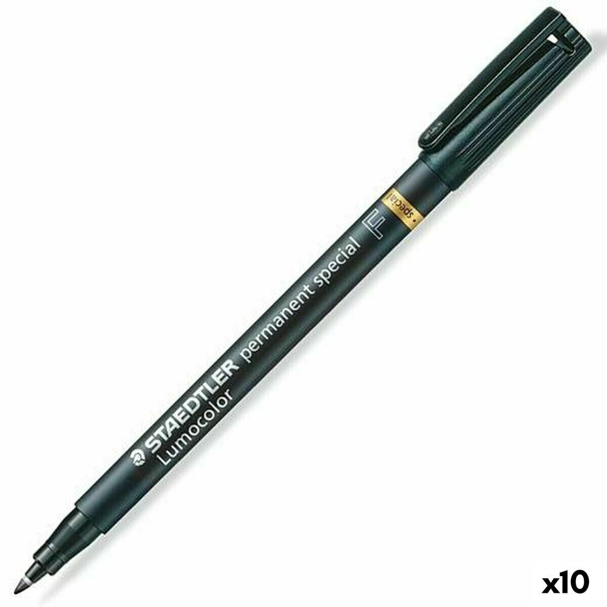 Постоянный маркер Staedtler Lumocolor Special F Чёрный (10 штук)