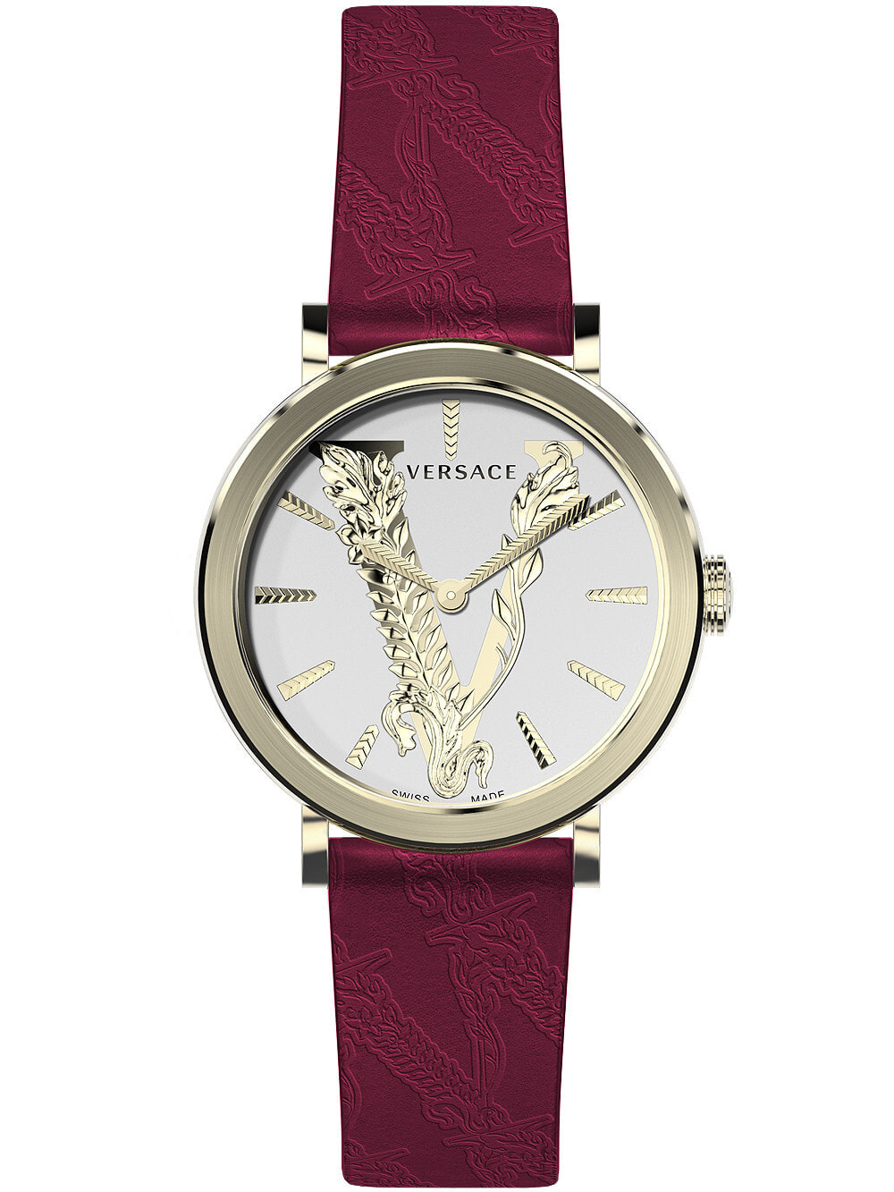 Женские наручные кварцевые часы Versace ремешок из телячьей кожи. Водонепроницаемость-5 АТМ. Защитное от царапин противоотражающее сапфировое стекло.