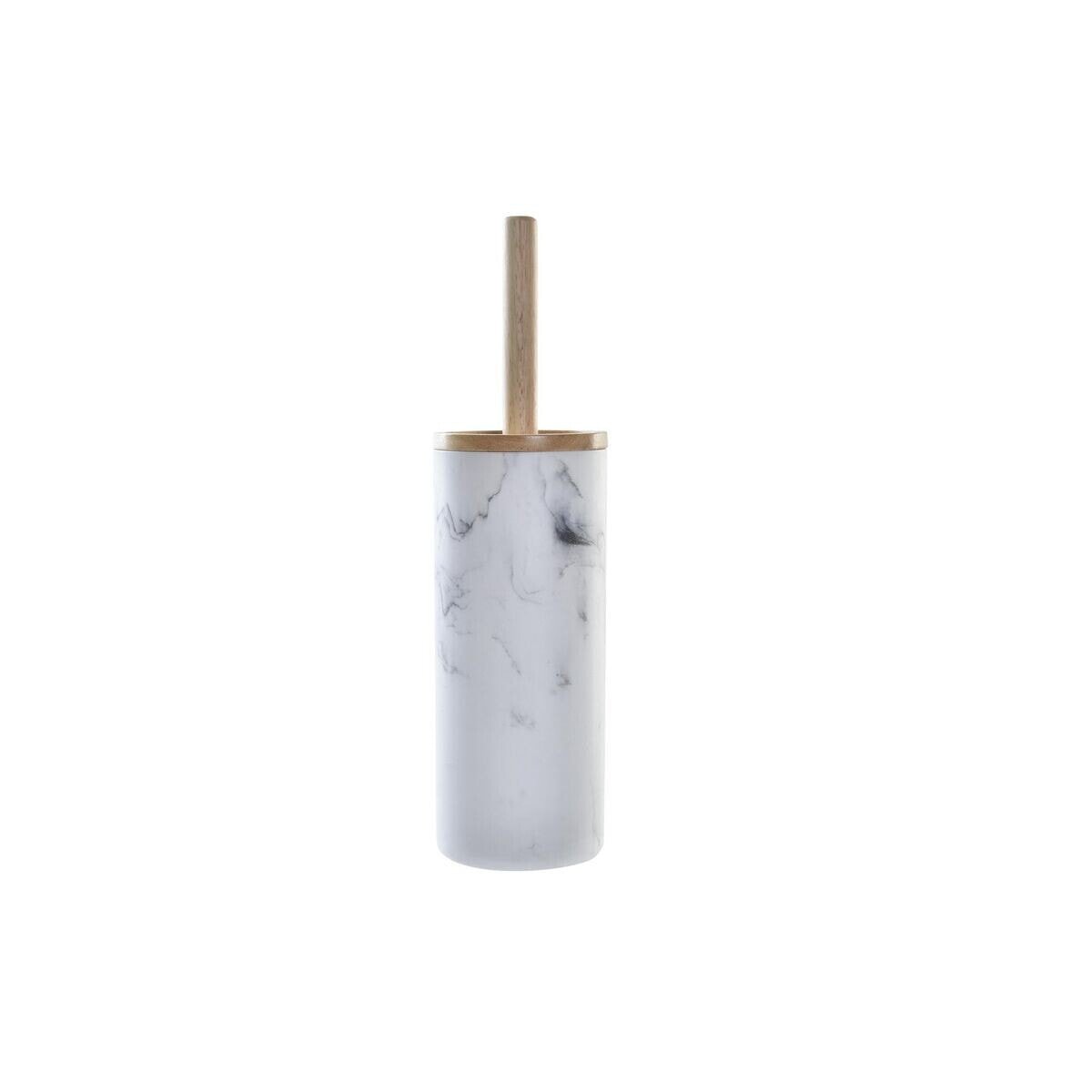 Toilet Brush DKD Home Decor White Natural Metal Resin Natural rubber Marble Scandi 30 x 40 cm 10,3 x 10,3 x 38 cm