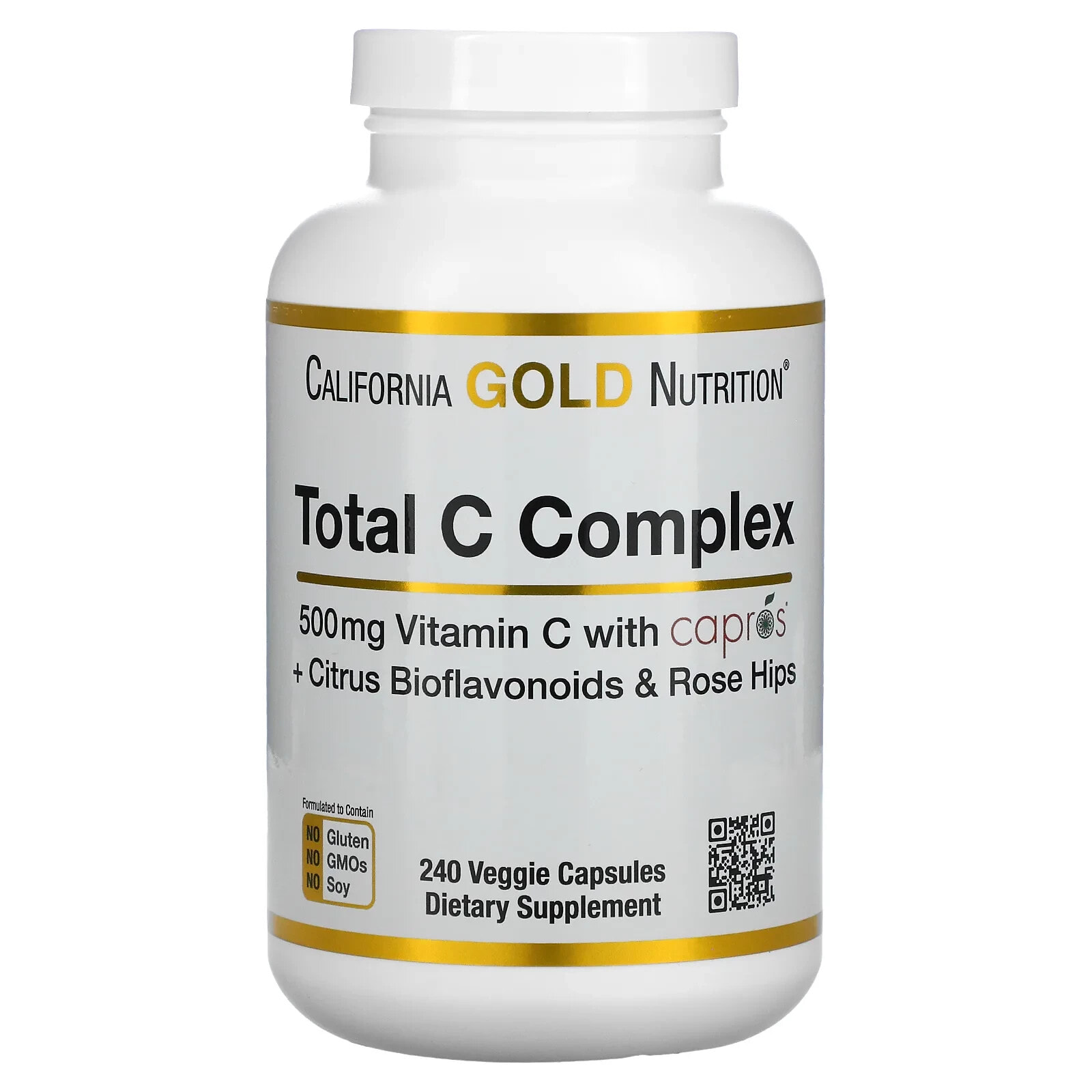 California Gold Nutrition, Total C Complex, 500 мг, 240 растительных капсул