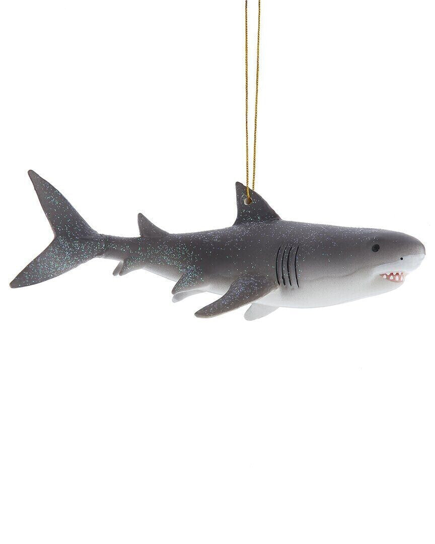 Kurt Adler 6.75In Noble Gems Great White Shark Ornament Multicolor