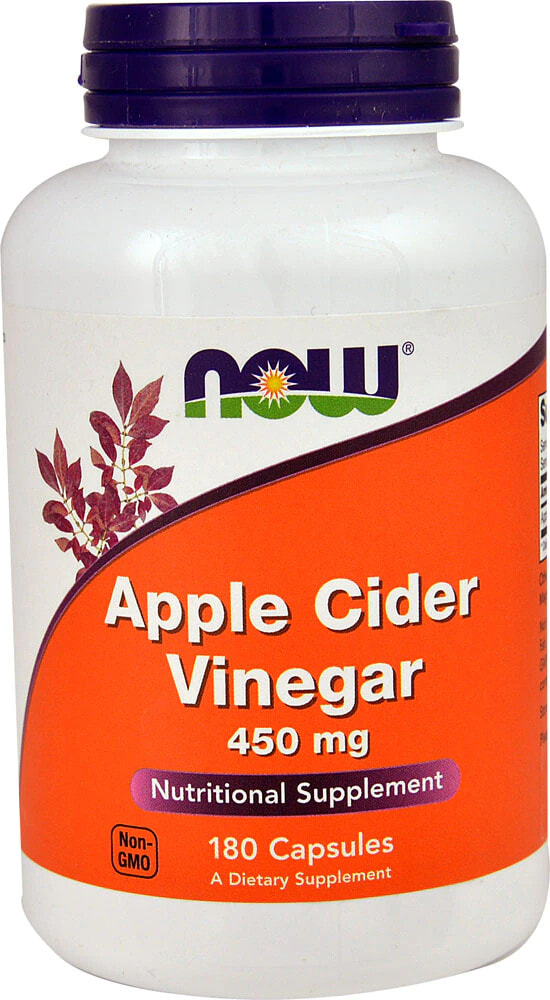 NOW Apple Cider Vinegar  Яблочный уксус 450 мг 180 капсул