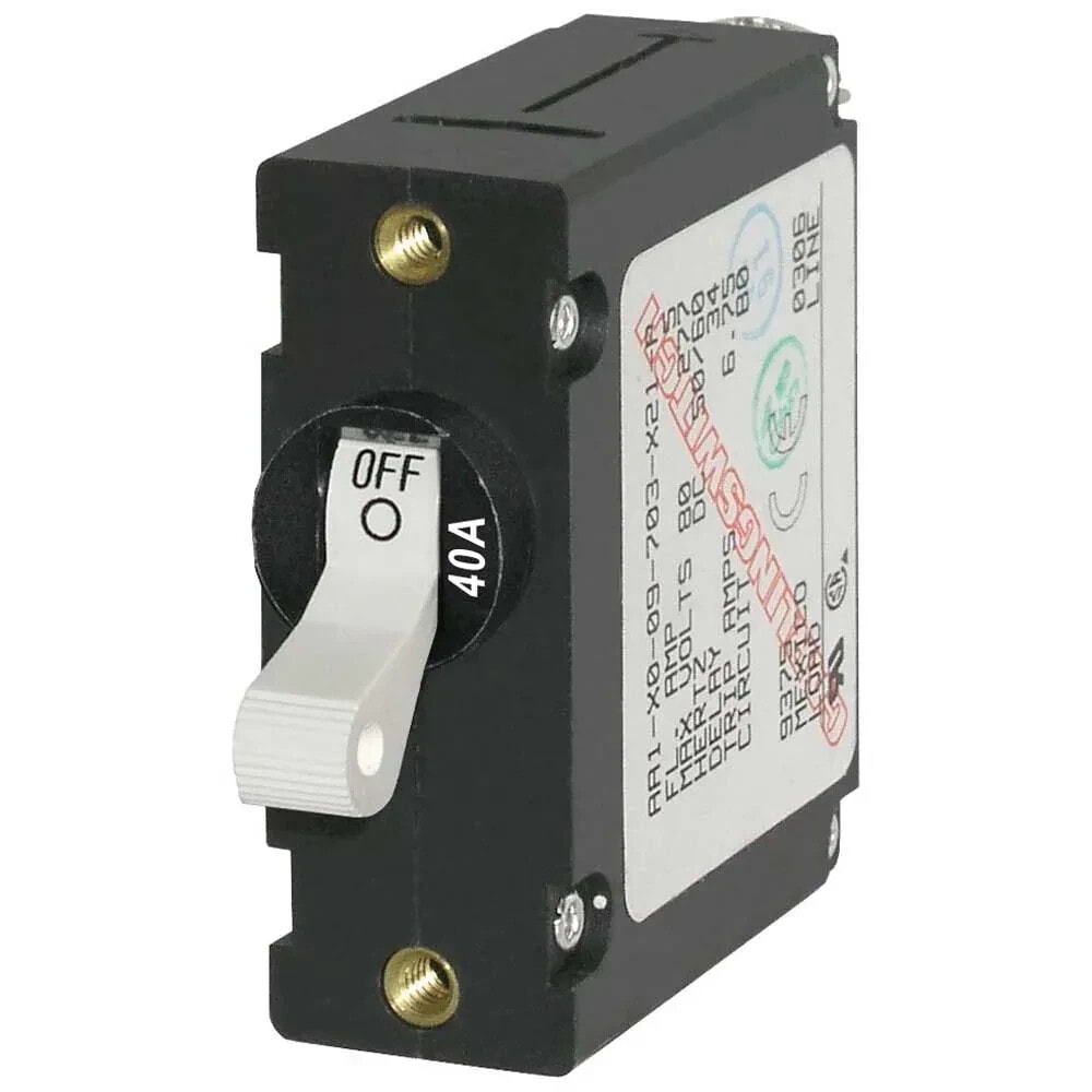 BLUE SEA SYSTEMS AC/DC Single Pole Magnetic World Circuit Breaker 40A Switch